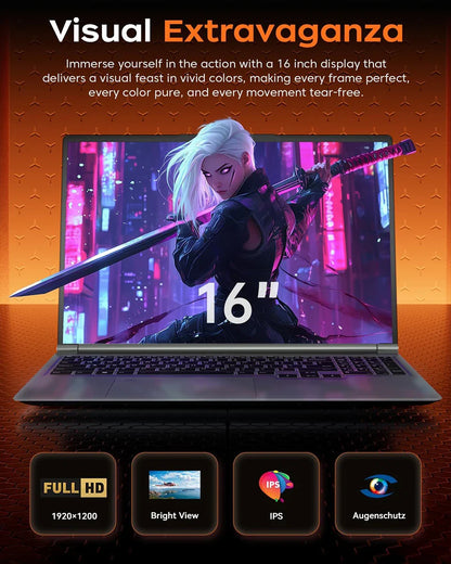 ACEKAMAS 16" Gaming Laptop Computer Core i7 6700HQ GTX 1060 Windows 11 Pro IPS 1920*1200 16GB DDR4 1TB SSD Notebook PC Laptops