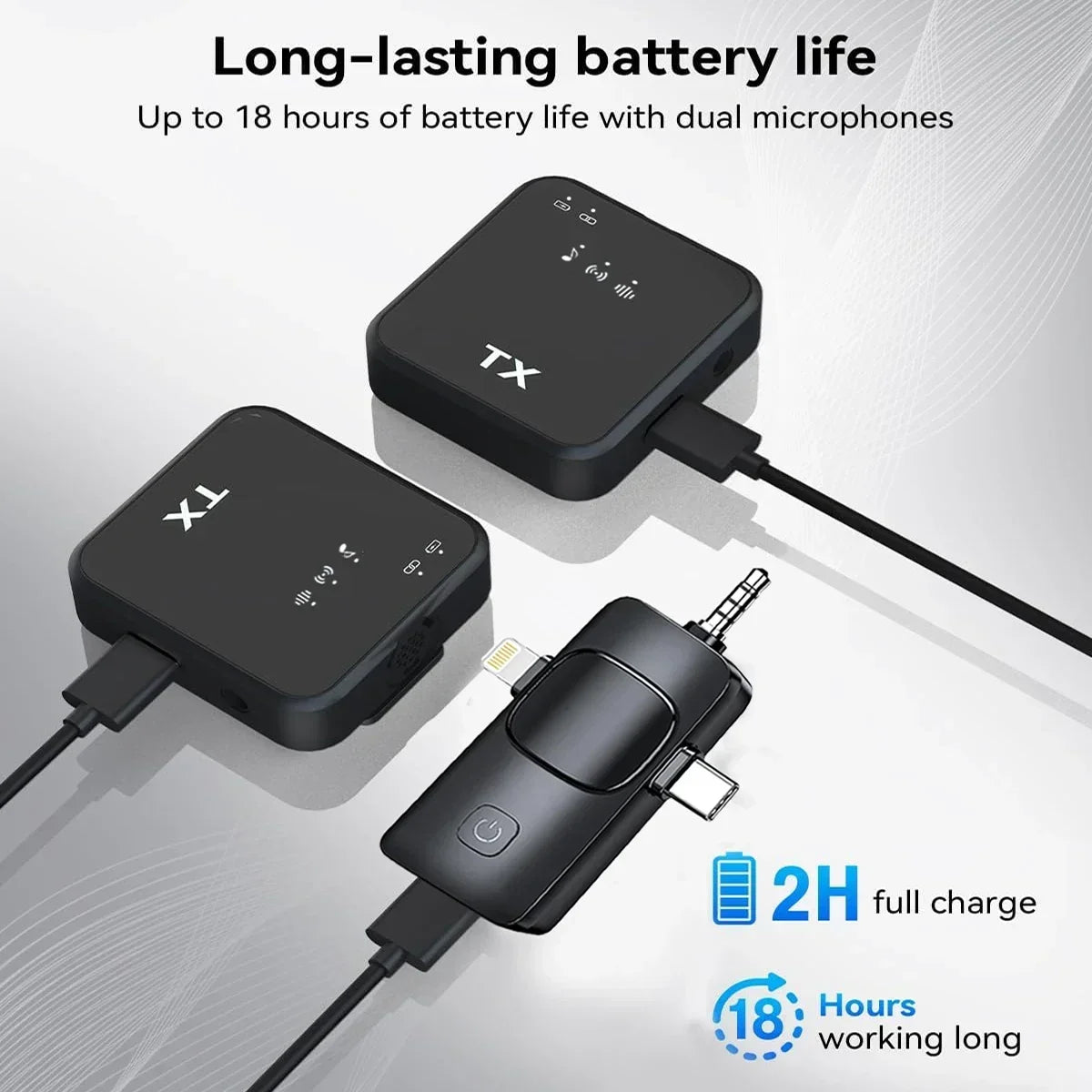Professional Wireless Lavalier Microphone, ideal for live streaming and recording clear audio without long-distance delay