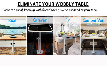 Piédestal de Table de Bateau Réglable, Poignées en Alliage d'Aluminium, Pieds de Table Amovibles pour Montres, Marine, Bateau, Yacht, Caravane, Hurhome, 19.7-28 Pouces