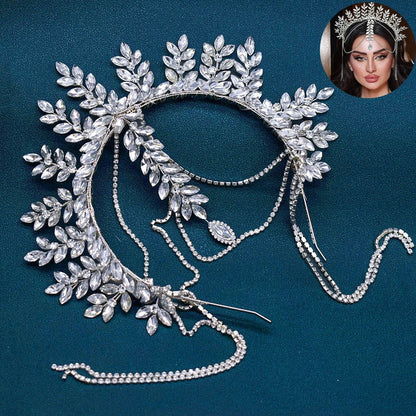 Serre-tête de mariée DZ131, accessoires pour cheveux de mariage, strass, coiffe pour femme, cristal jaune, serre-tête pour banquet, bandeau de fête