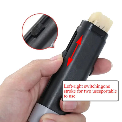 Nettoyeur professionnel de cordes de guitare à double tête et stylo dérouillant, outil d'entretien de cordes tout-en-un pour électrique/basse/violon 1 pièce