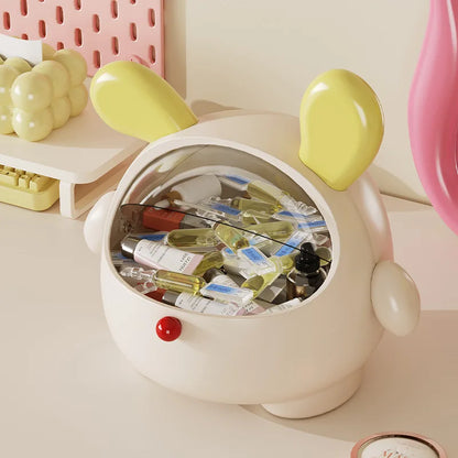Labubu  New Multifunctional Desktop Storage Box Rabbit with Lid Stationary Storage Dustproof High-capacity Hair Accessories