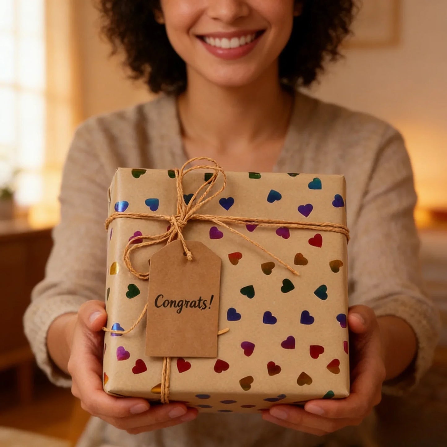Papier d'emballage cadeau coeur saint valentin, papier d'emballage en peau de vache feuille d'or, papier (43x300 cm), adapté aux fêtes de couples