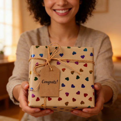 Papier d'emballage cadeau coeur saint valentin, papier d'emballage en peau de vache feuille d'or, papier (43x300 cm), adapté aux fêtes de couples