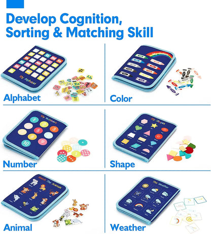 Montessori Toys Busy Board Sensory Activity Developing Board for Motor Skills,Learning Board for Toddlers  Christmas Gift