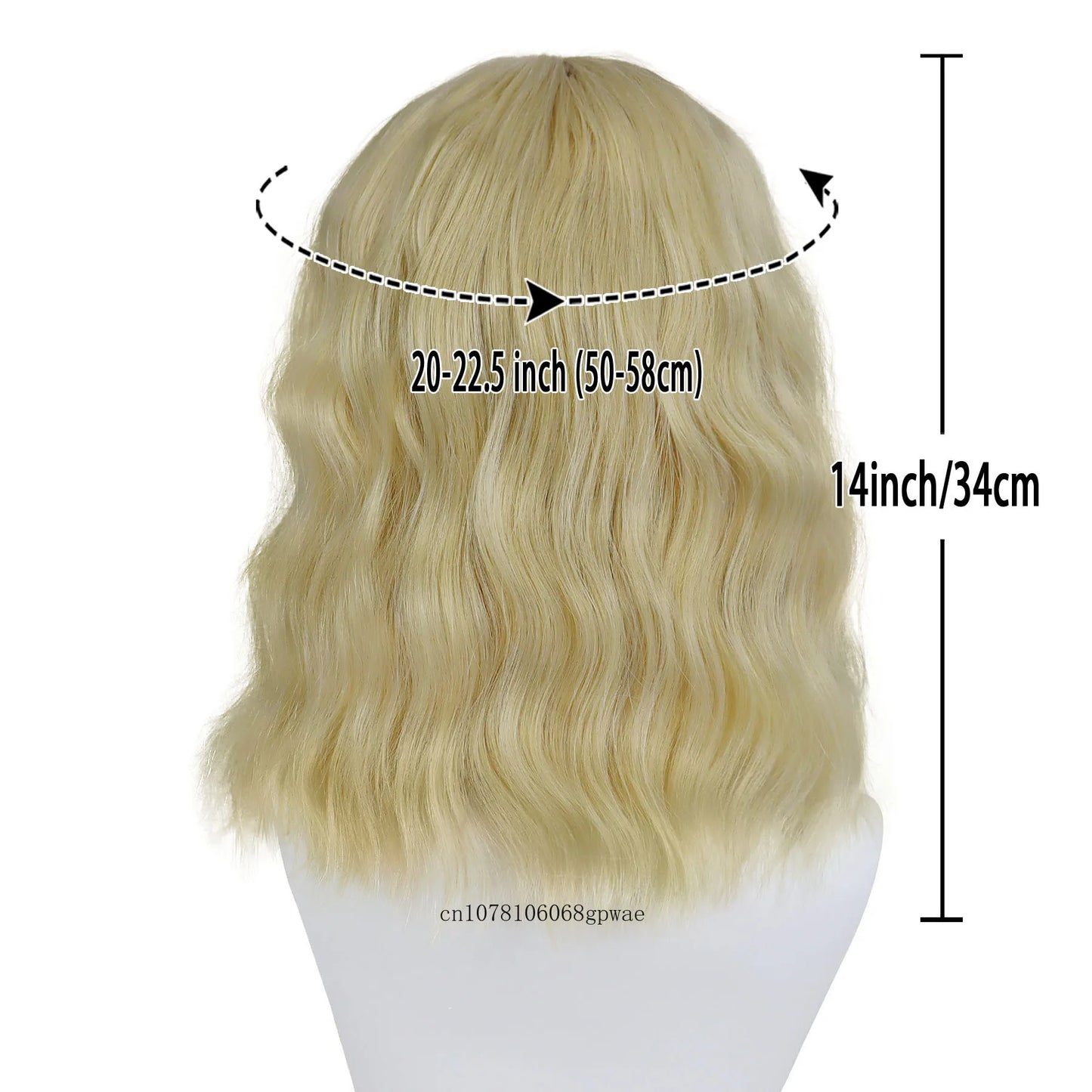 Synthetic Hair Blonde Short Curly Bob Wigs with Bangs Yellow Lolita Cosplay Wig for Women Daily Party Cosplay Heat Resistant