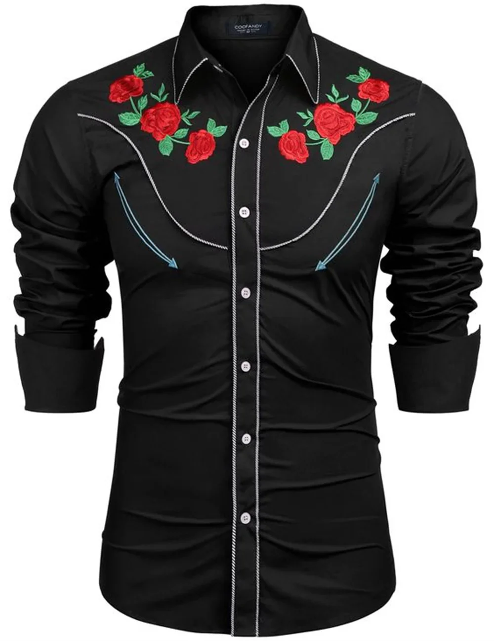 Chemise en denim western pour homme, confortable et douce, à manches longues, idéale pour le quotidien, avec boutons tendance