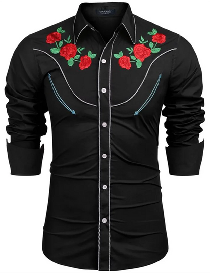 Chemise en denim western pour homme, confortable et douce, à manches longues, idéale pour le quotidien, avec boutons tendance