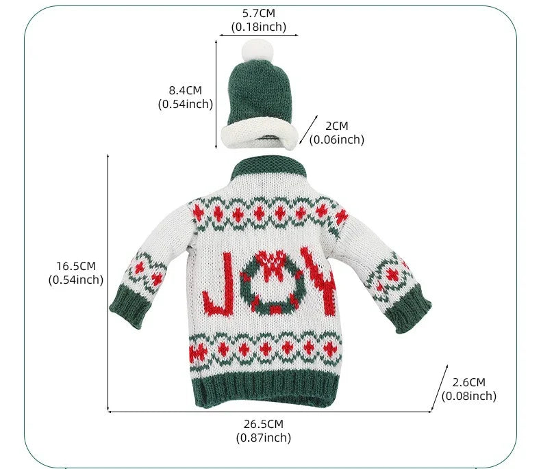 Ensemble de bouteilles de vin de noël tricotées créatives, couvre-bouteille de vin, manches, bonhomme de neige du père noël, nouvel an, décor de Table à dîner