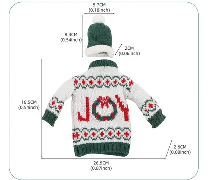 Ensemble de bouteilles de vin de noël tricotées créatives, couvre-bouteille de vin, manches, bonhomme de neige du père noël, nouvel an, décor de Table à dîner