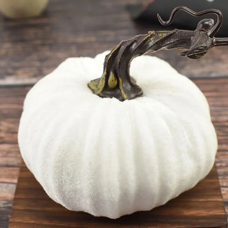 New Fake Velvet Pumpkin Halloween Decoration Pumpkins Small Foam Pumpkins Autumn Table Decor Thanksgiving Photography Props