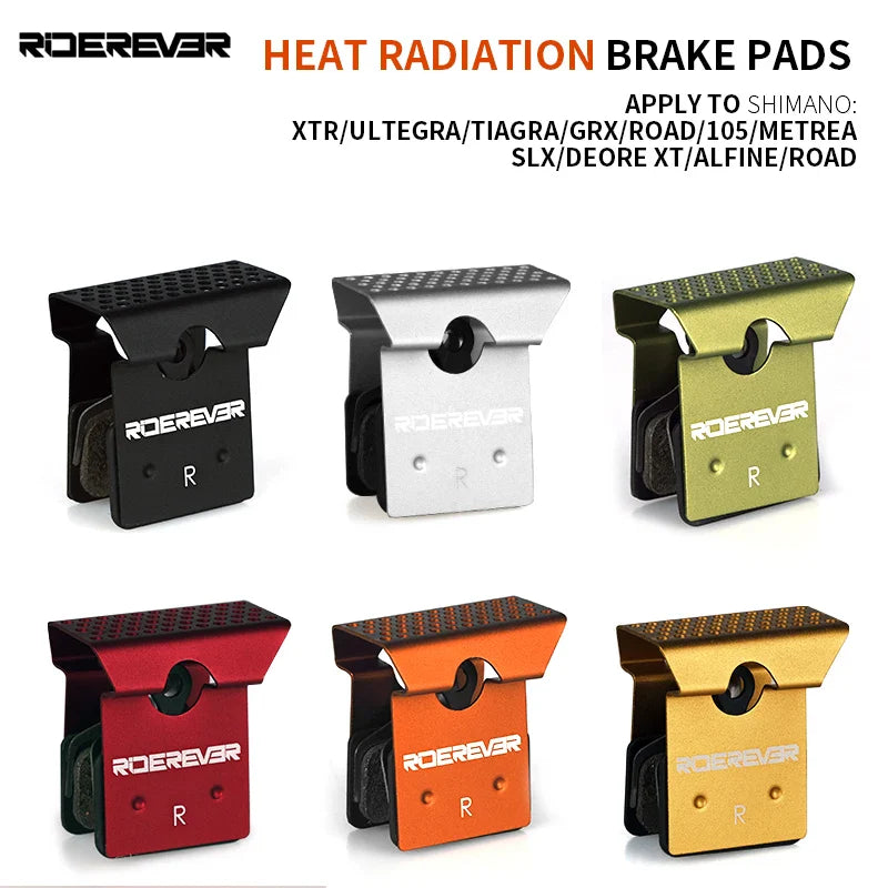 RIDEREVER-Plaquettes de frein à disque de vélo de route, coussretours semi-métallique, performance longue durée, refroidissement anti-poussière pour le cyclisme WinterMANO XcrucTRM9100