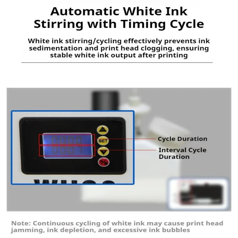 The white ink heat transfer printer is a micro-piezoelectric nozzle heat transfer printer that first colors and then white
