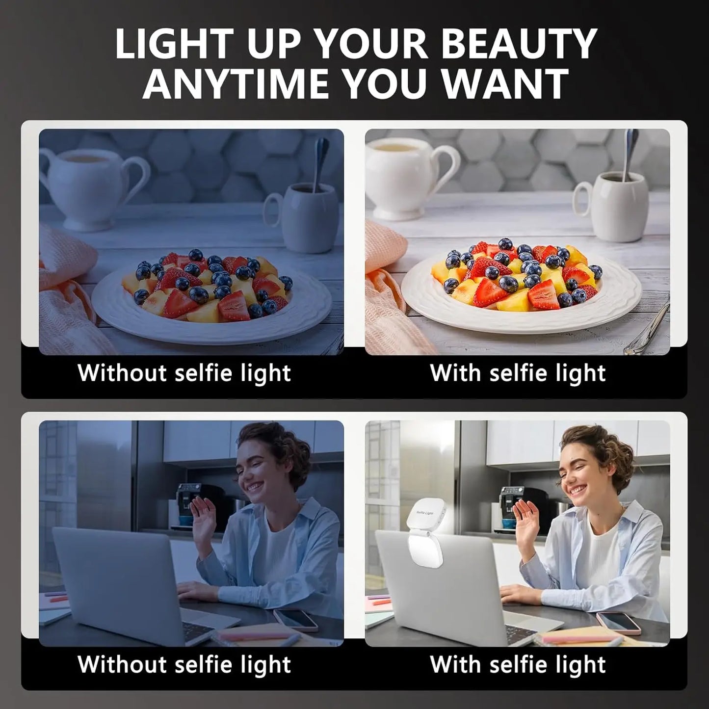 Magnetic Selfie Light, Phone Light Compatible with MagSafe IPhone,  360° LED Selfie Ring Fill Light with Mirror for Selfies/Vlog