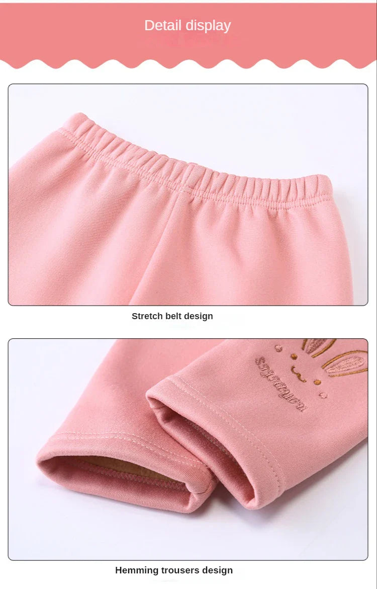Automne hiver enfants fille Legging épaissir chaud enfants fille chaud en peluche Legging pantalon taille élastique Leggings enfants pantalons