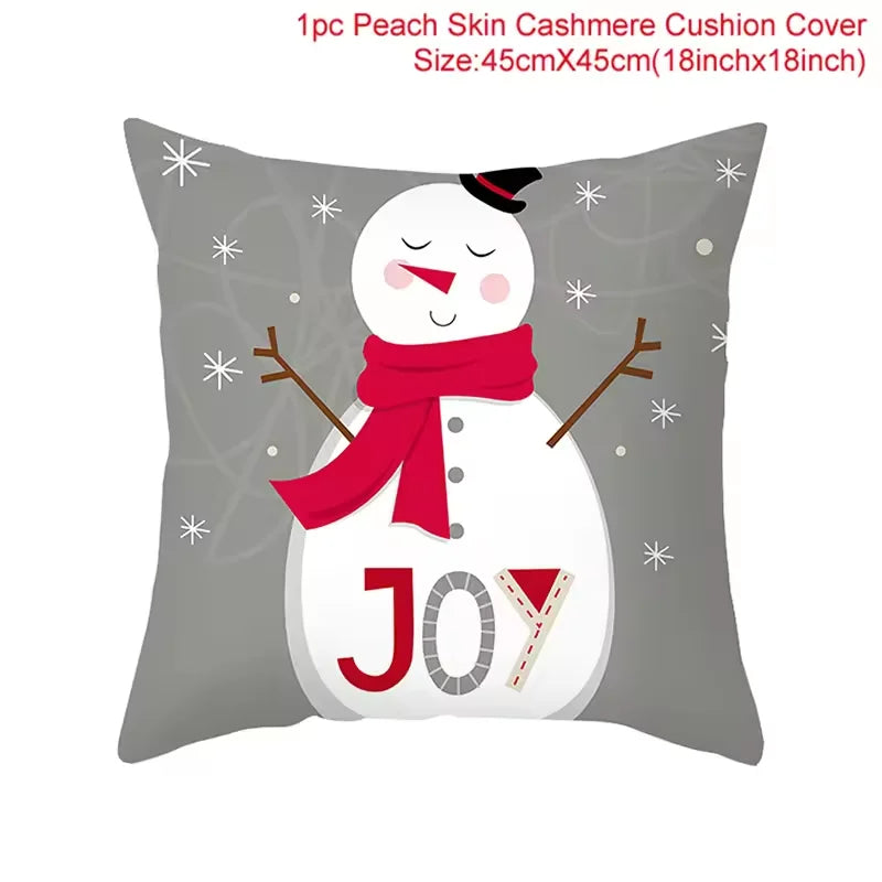 Housse de coussin de noël, père noël, décor de joyeux noël pour la maison, ornements de noël 2025, cadeaux de noël, nouvel an 2026