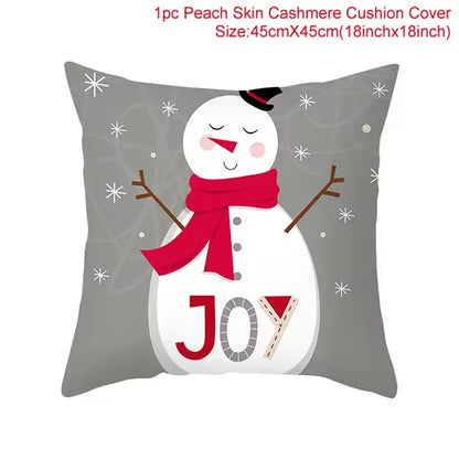 Housse de coussin de noël, père noël, décor de joyeux noël pour la maison, ornements de noël 2025, cadeaux de noël, nouvel an 2026