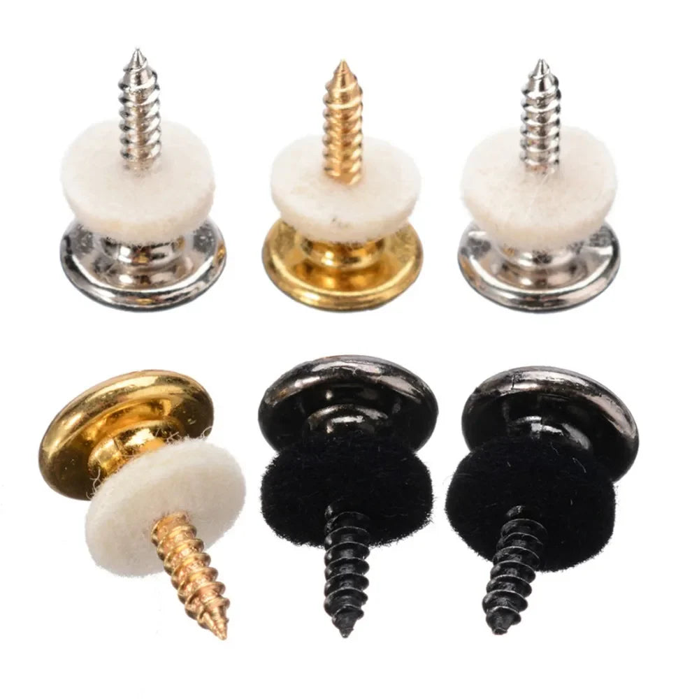 Serrures de sangle de guitare en cuivre chromé, 2 pièces, têtes de champignons, basse, broches, boutons de boucle de ceinture, argent/noir/argent, nouveau