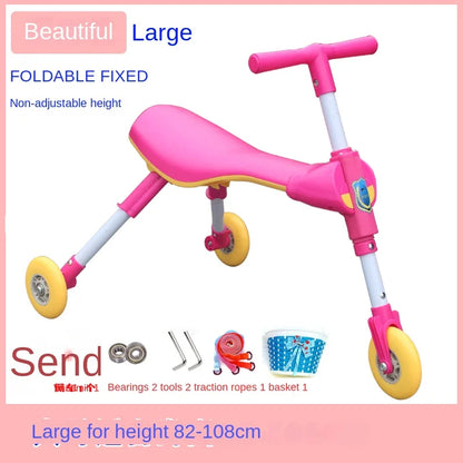New liftable children's folding large mantis car three-wheeled scooter baby walker 1-6 years old yo-yo car