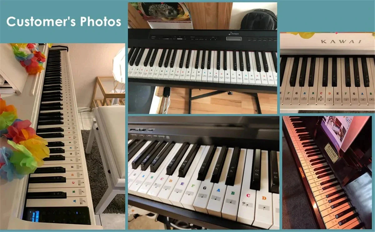 Autocollants pour clavier de piano, étiquettes pour 37 49 54 61 88, blanc et noir prédire, musique électronique