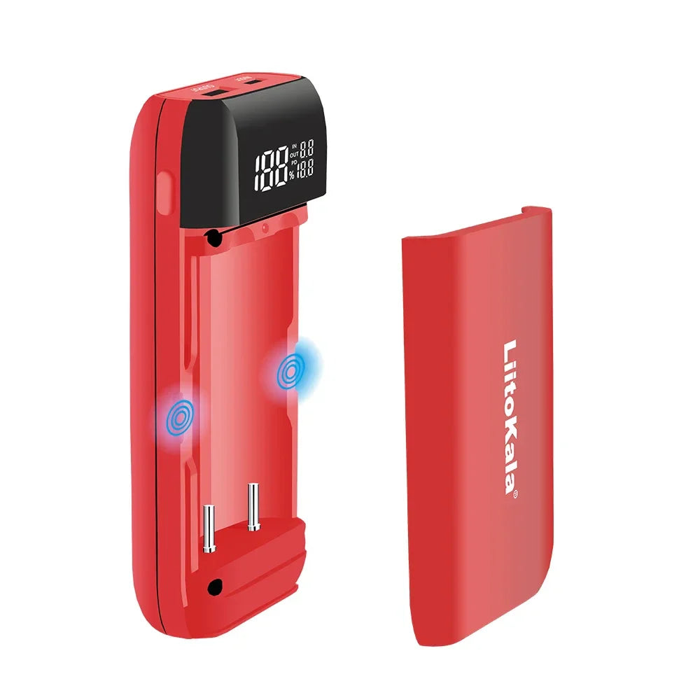 LiitoKala Lii-MP2 Portable Power Battery Charger LCD USB Type-C Input for 18700 20700 21700 18650 Batteries