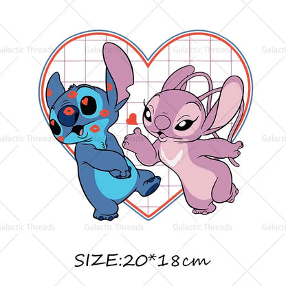 Stitch Lilo Iron on Decals Heat Press Patches Thermal Transfer Stickers for Clothes DIY Ironing Prints