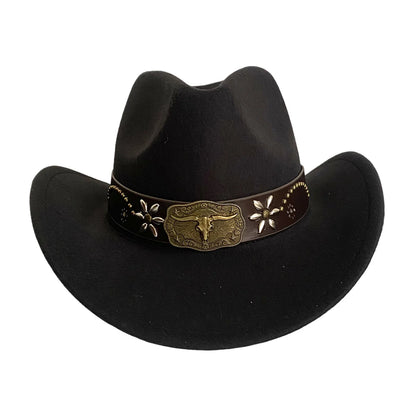 Nouveau Chapeau de Cowboy de Style Occidental pour Hommes et Femmes Chapeau de Gentleman Rétro à Large Bord Chapeau de Cowgirl Jazz Chapeaux de Soleil Tendance pour l'Été