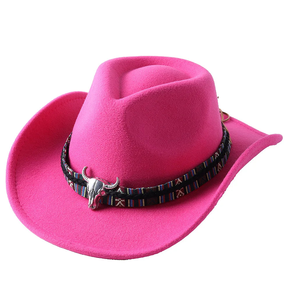 Chapeau de cowboy divers accessoires chapeau de cowboy monochrome en feutre chapeau d'extérieur homme et femme chapeau de cavalier chapeau femme