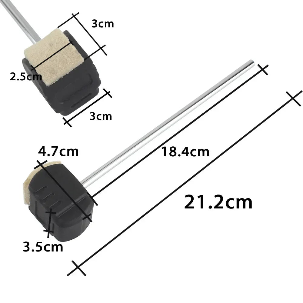 M MBAT – marteau de batteur à pédale de tambour, remplacement pour Kit de batterie, accessoire, arbre en acier inoxydable, tête de batteur à pédale en feutre