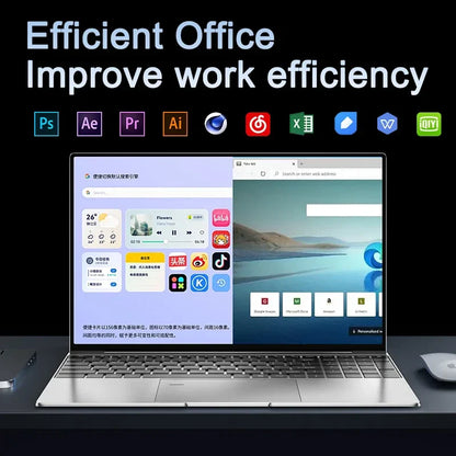LENO 15.6"Portable Laptop 32GB DDR4 2TB SSD Intel N5095 Wntindows11 Notebook PC Gamer Office Computer with Backlit Fingerpri