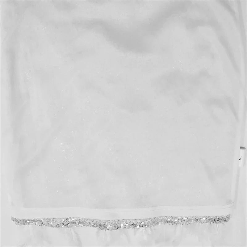 Sexy Glitter Sequins Birthday Dress Women Nightclub Party Halter Backless Feathers Sleeveless Prom Cocktail Short Dresses Robe