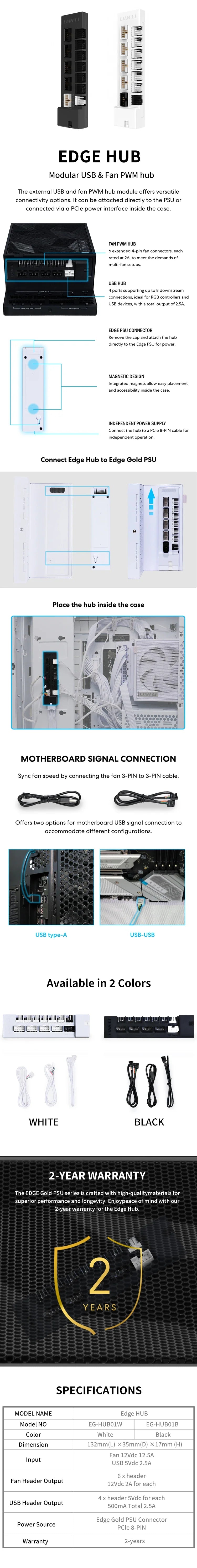 Lian-Li Edge Hub Modular Usb & Fan Pwm Hub