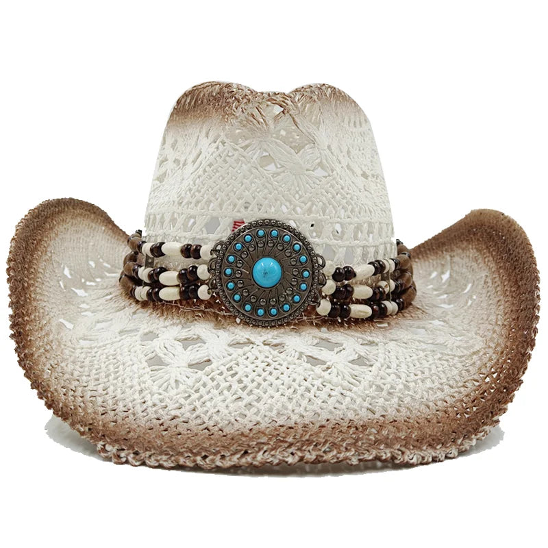 The latest Cowboy hat rose red retro straw hat 2023 new men's and women's jazz Cowboy hat straw hat sun hat summer hat sombrero