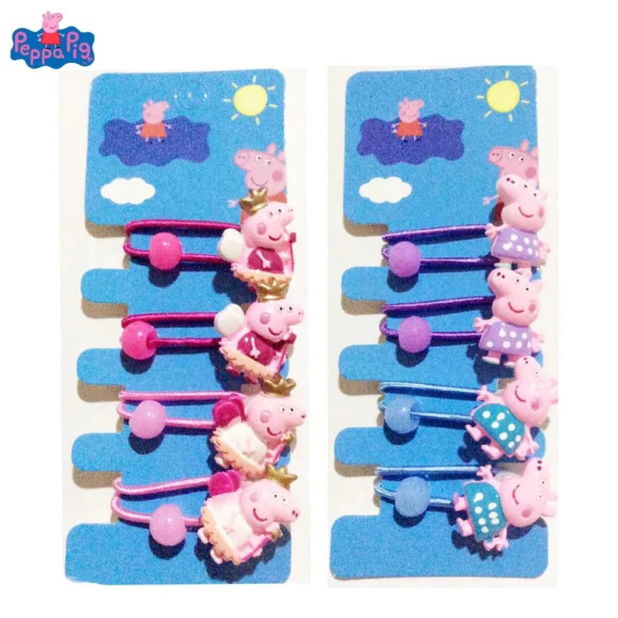 Épingles à cheveux Peppa Pig Corde à cheveux Enfants Kawaii Peppa Pig George Épingles à cheveux Corde à cheveux Pince Bb Filles Accessoires Peppa Pig Étudiants
