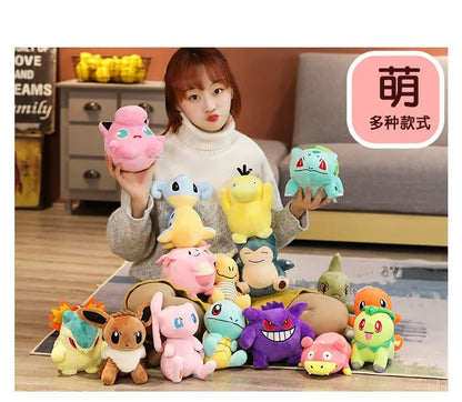 Pikachu Pokemon Plush Doll Charmander Bulbasaur Squirtle Psyduck Eevee Plush Soft Stuffed Animals Peluche Plushie Toy Gifts