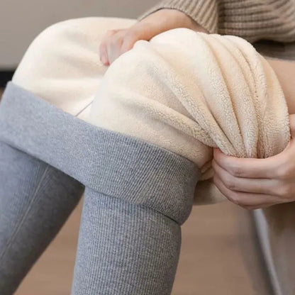 Xpqbb-Leggings d'hiver en velours d'agneau taille haute pour femme, collants chauds, pantalon de yoga, document solide, épais, sourire, commandé