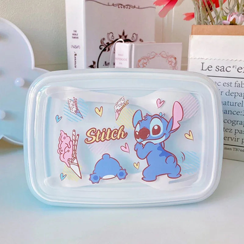 Stitch Lunch Boxes for Children Microwave Oven Heating Kids Food Container Portable School Bento Box Picnic Supplies