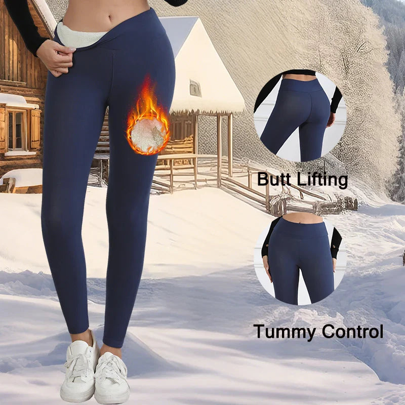 Leggings chauds en polaire pour femmes, collants épais en velours, taille haute, élastiques, Slim, couleur unie, pour prévenir le froid, automne et hiver