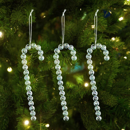 Arbre de noël Transparent flocon de neige suspendus ornements pendentif acrylique 2025 décoration de noël pour la maison cadeaux Navidad nouvel an 2026