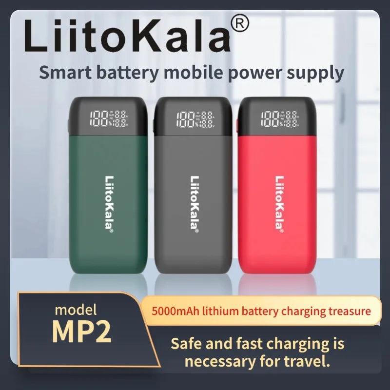 LiitoKala Lii-MP2 Portable Power Battery Charger LCD USB Type-C Input for 18700 20700 21700 18650 Batteries