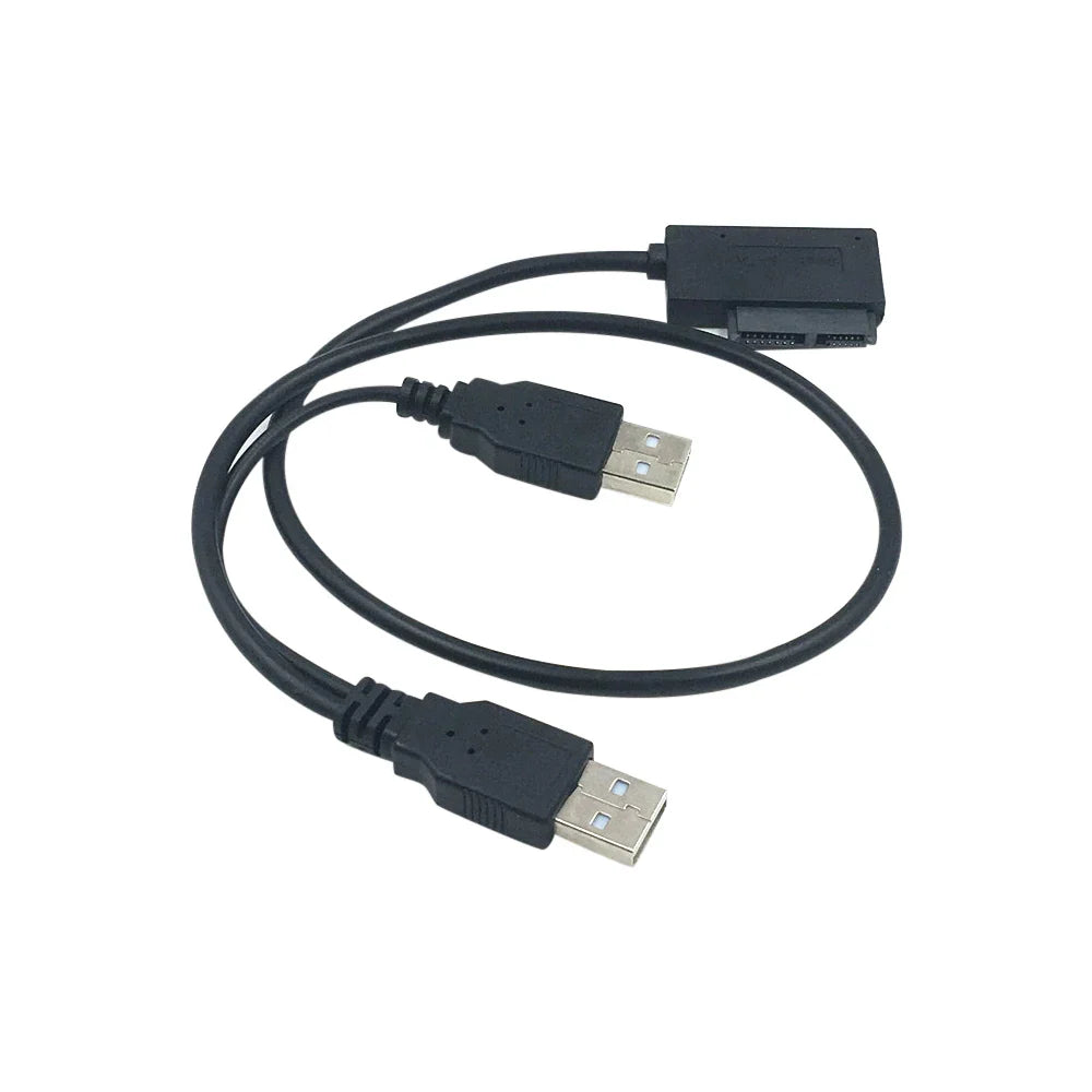Optical Drive Cable Conversion Cable USB 2.0 to Mini Sata II 7+6 13Pin Adapter Converter Cable for Laptop CD/DVD ROM ODD