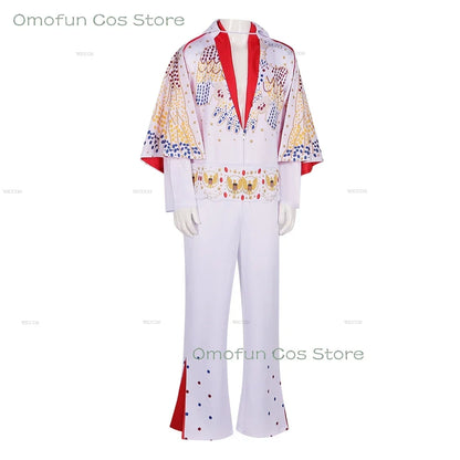 Men Women Elvis Cosplay Costume Wig Rock .Bell-bottoms Flares Dancing Perfermence Uniforms Performance Carnival Party Outfits