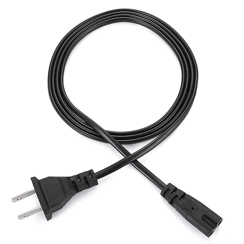 EU Power Cable 2pin IEC C7 US Power Extension Cord For Dell Laptop Charger Epson Printer Radio Speaker PS4