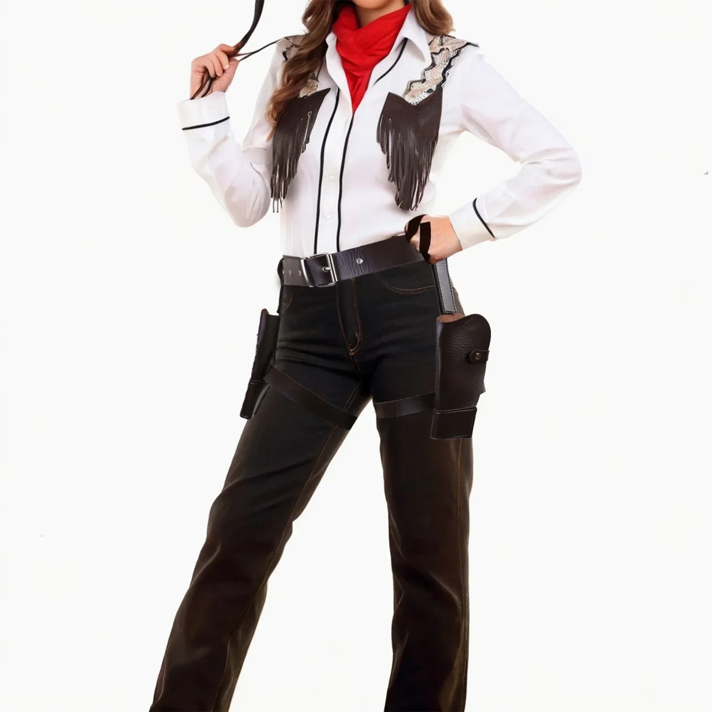 Ceinture de cosplay de police ChimTomb Raider Lara Croft, étui de cow-boy occidental, accessoires de jeu de plis, accessoires, 2024