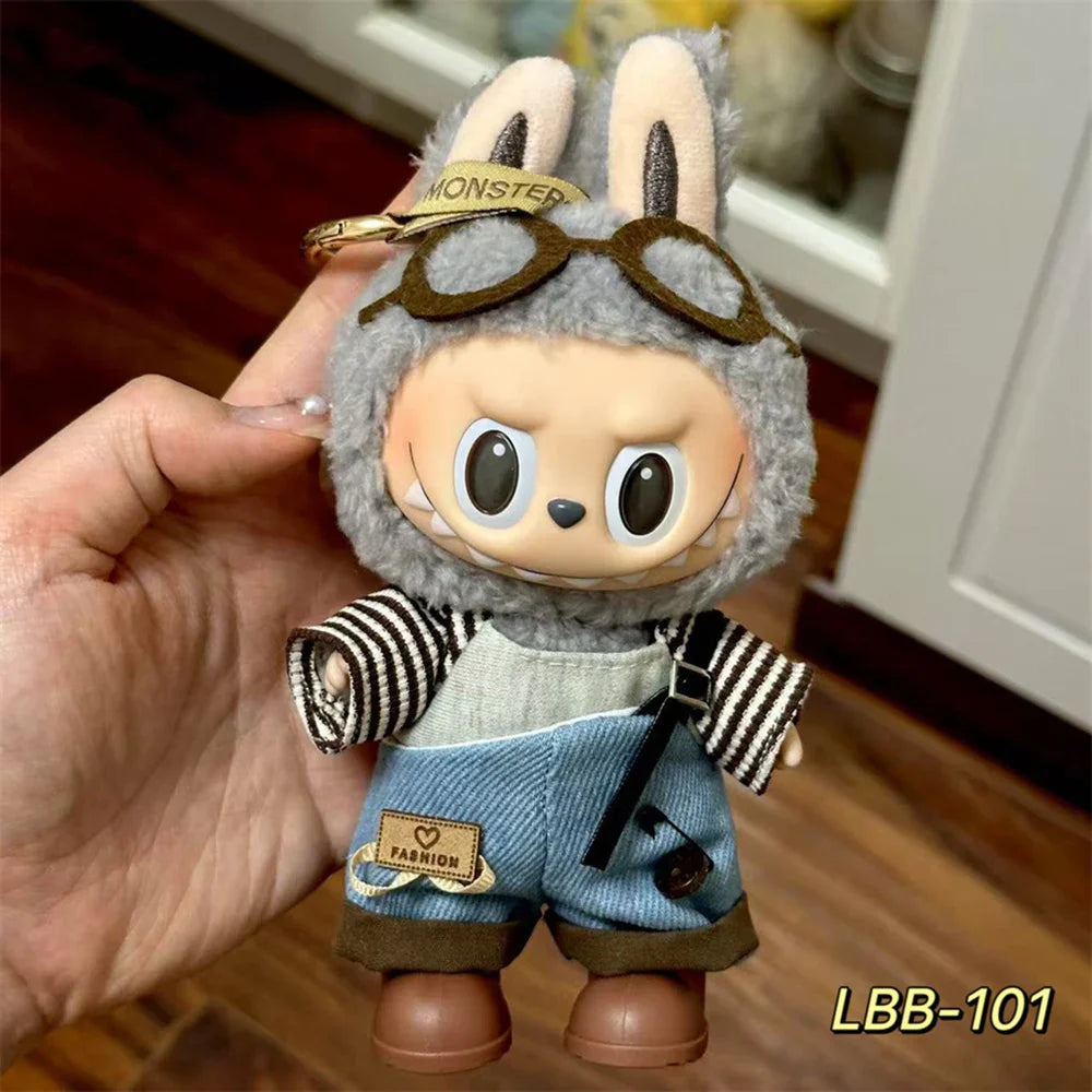 Peluche Labubu 15-17cm Vêtements de poupée Accessoires Labubu Set de vêtements cool et beau Cadeaux