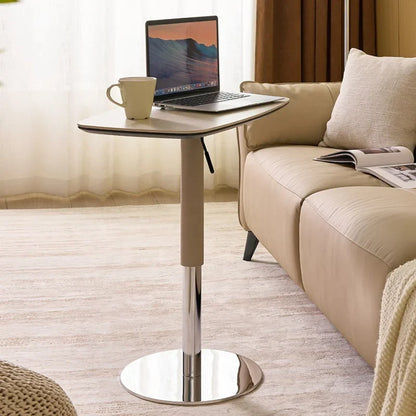 Table d'appoint élévatrice au Design moderne en ardoise de roche, pour lit ou canapé, petit appartement, meubles de salon avec pied en acier inoxydable