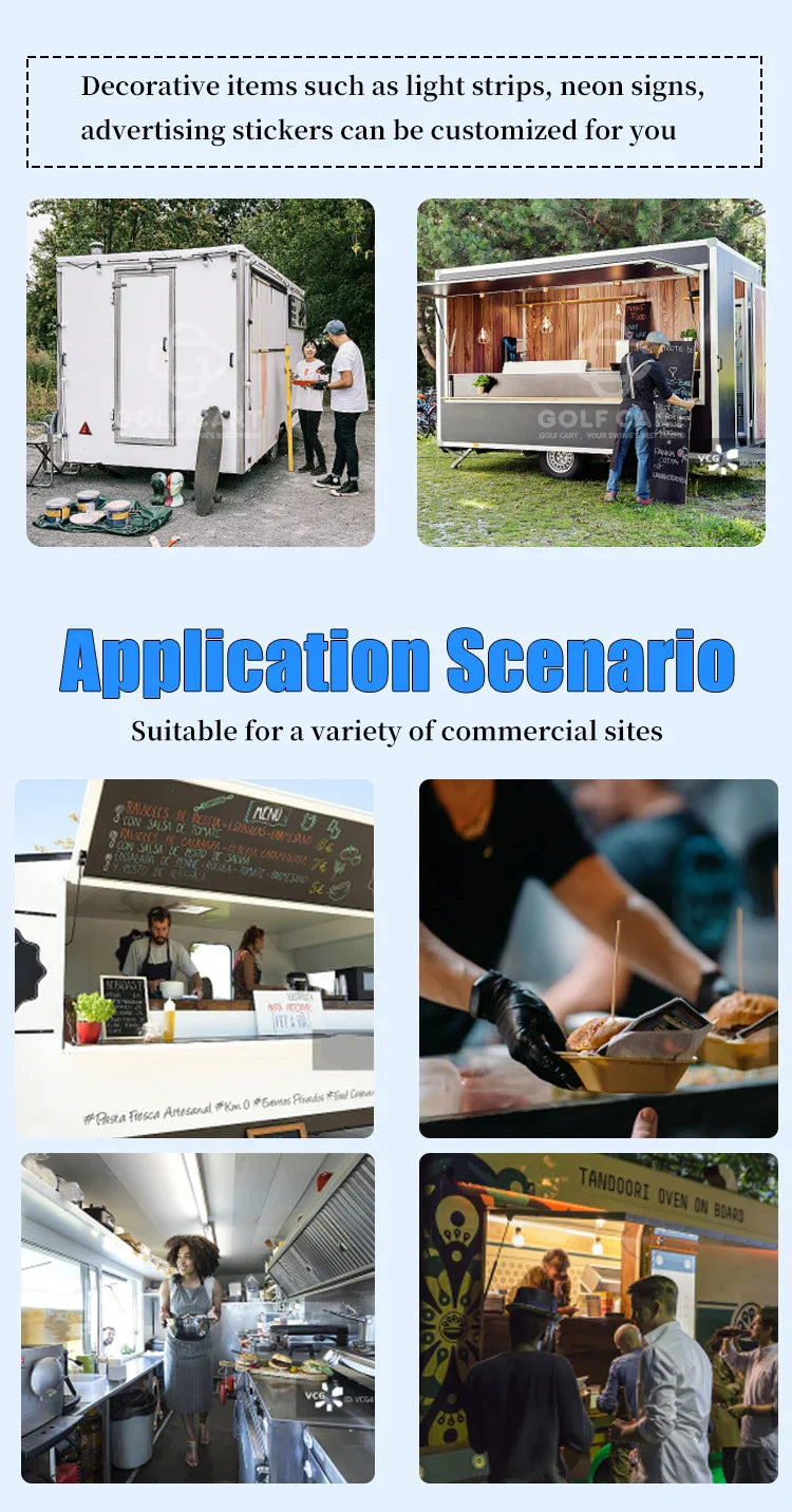 United State Food Truck with Full Kitchen BBQ Pizza Trucks Concession Bbq Food Trailer with Porch Fully Equipped Custom Food Tru