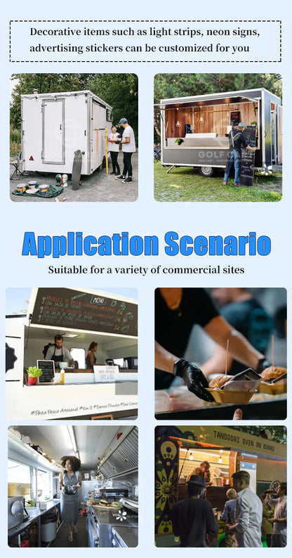 United State Food Truck with Full Kitchen BBQ Pizza Trucks Concession Bbq Food Trailer with Porch Fully Equipped Custom Food Tru