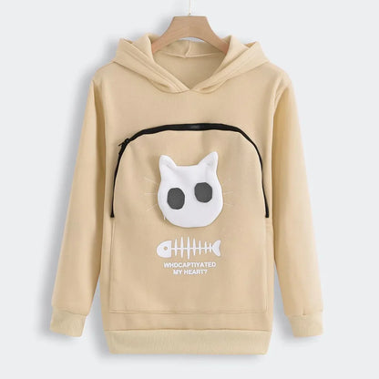 Sweatshirt Cat Lovers Hoodie Dropshipping Kangaroo Dog Pet Paw Pullovers Cuddle Pouch Sweatshirt Pocket Animal Ear Hooded Plus