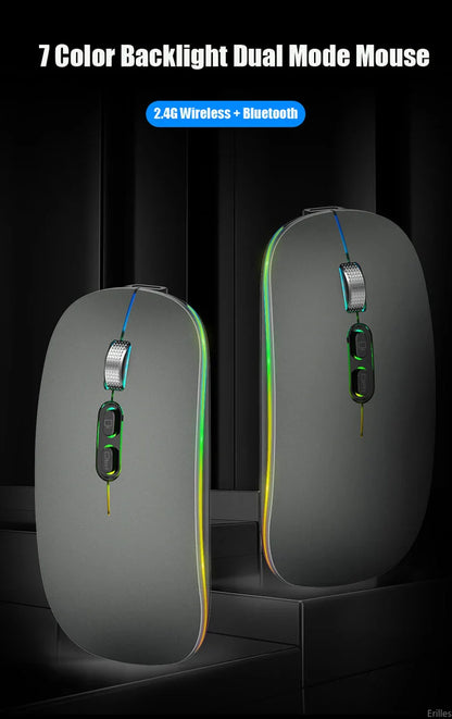 Dual Mode 2.4G Wireless Mouse One-Click Desktop Function Type-C Rechargeable Silent Backlight Mice for Laptop PC New